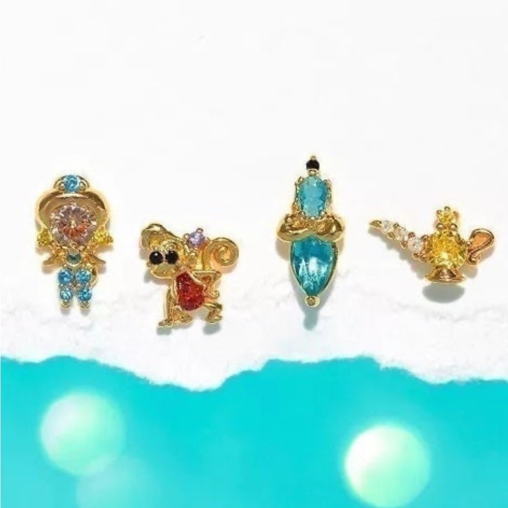 Aladdin Princess Jasmine Earrings Set rhinestone diamonds